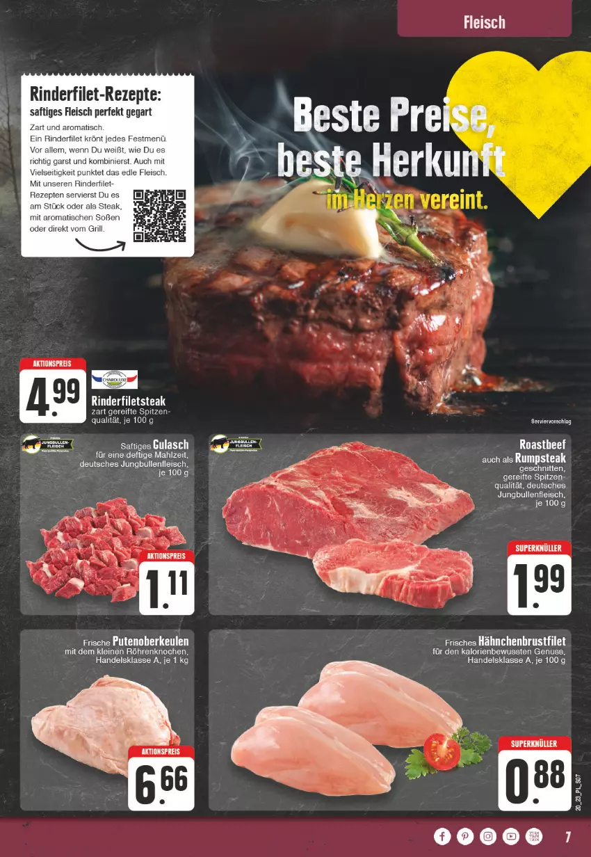 Aktueller Prospekt E Center - Angebote der Woche - von 15.05 bis 20.05.2023 - strona 7 - produkty: eis, filet, filets, fleisch, grill, jungbullen, leine, nuss, pute, Putenoberkeule, rezept, rezepte, rind, rinder, rinderfilet, rum, rumpsteak, saft, Soße, steak, Ti, tisch