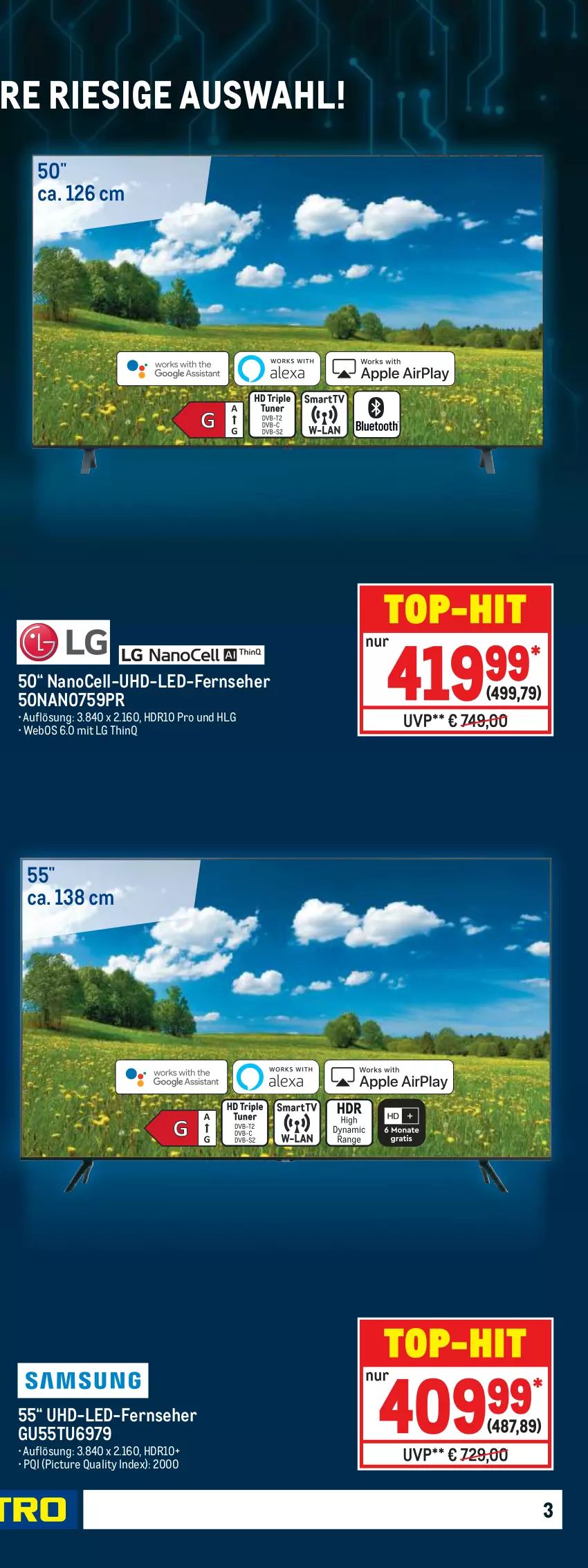 Aktueller Prospekt Metro - Technik Spezial - von 15.06 bis 29.06.2022 - strona 5 - produkty: decke, eis, elle, fernseher, LG, reis, teller, Ti, top-hit, uhd