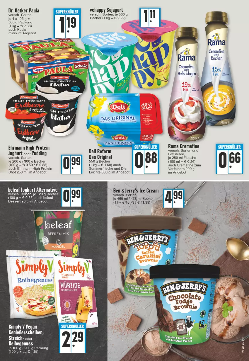 Aktueller Prospekt Edeka - Angebote der Woche - von 17.01 bis 22.01.2022 - strona 13 - produkty: angebot, Becher, beere, brownie, cola, creme, deli reform, dessert, Dr. Oetker, ehrmann, flasche, gin, joghur, joghurt, nuss, Paula, pudding, rama, rama cremefine, sim, soja, Ti