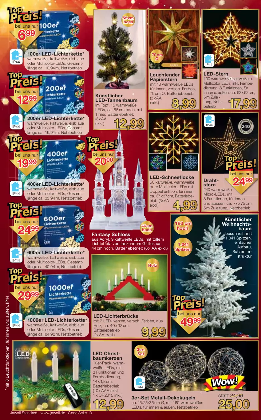 Aktueller Prospekt Jawoll - Prospekte - von 19.12 bis 24.12.2021 - strona 10 - produkty: batterie, Bau, Baumkerzen, Draht, eis, fanta, fernbedienung, Holz, kerze, Kette, Kugel, LED-Kerze, led-licht, leds, Leuchte, leuchten, lichterkette, papier, Tannenbaum, tender, Ti, timer, topf, Weihnachtsbaum