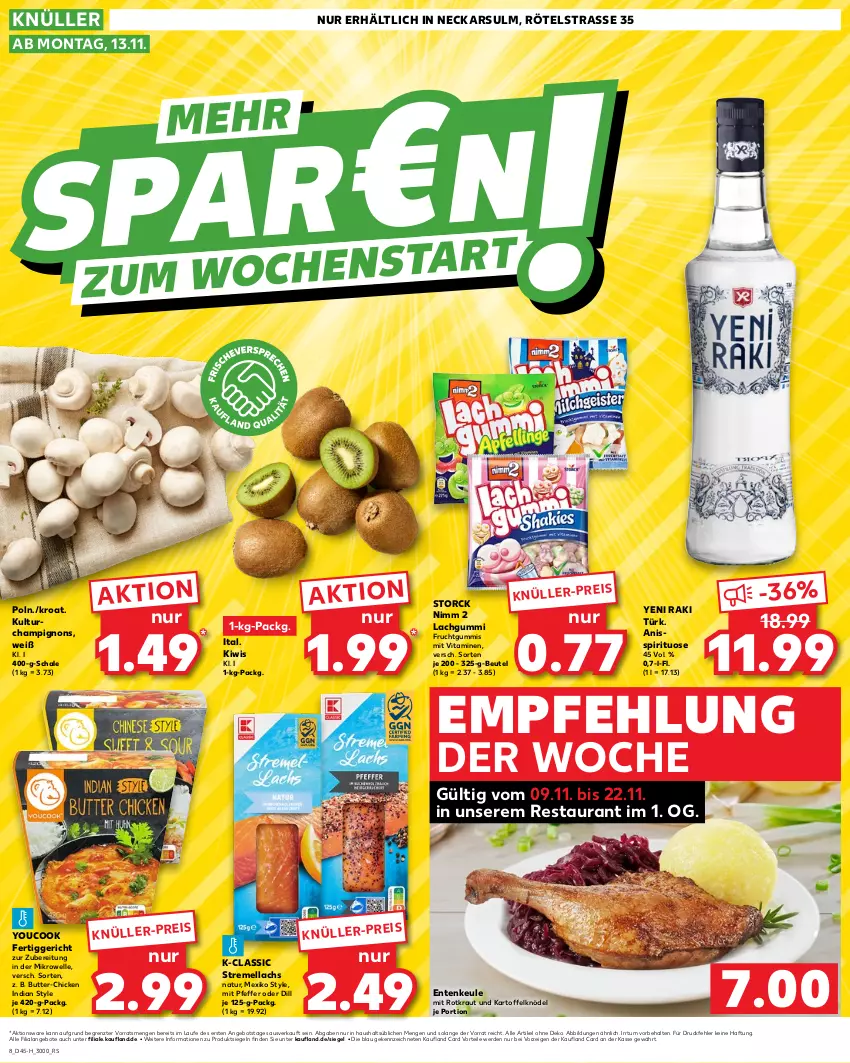 Aktueller Prospekt Kaufland - Extra-Angebote - von 09.11 bis 15.11.2023 - strona 8 - produkty: angebot, angebote, beutel, butter, champignon, champignons, eis, elle, ente, Entenkeule, erde, fertiggericht, frucht, fruchtgummi, fruchtgummis, kartoffel, Kartoffelknödel, kiwi, Knödel, Kraut, lachgummi, lachs, mikrowelle, natur, Nimm 2, pfeffer, Schal, Schale, storck, Ti, vita, Vitamine, yeni raki, Yo, YouCook, ZTE