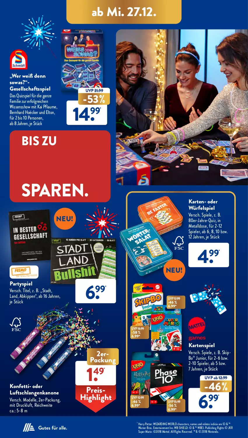 Aktueller Prospekt AldiSud - NÄCHSTE WOCHE - von 27.12 bis 30.12.2023 - strona 24 - produkty: dell, eis, elle, ente, Gesellschaftsspiel, Kartenspiel, LG, Luftschlangen, Mattel, Mode, nintendo, pflaume, reis, rel, Spiele, Ti, würfel