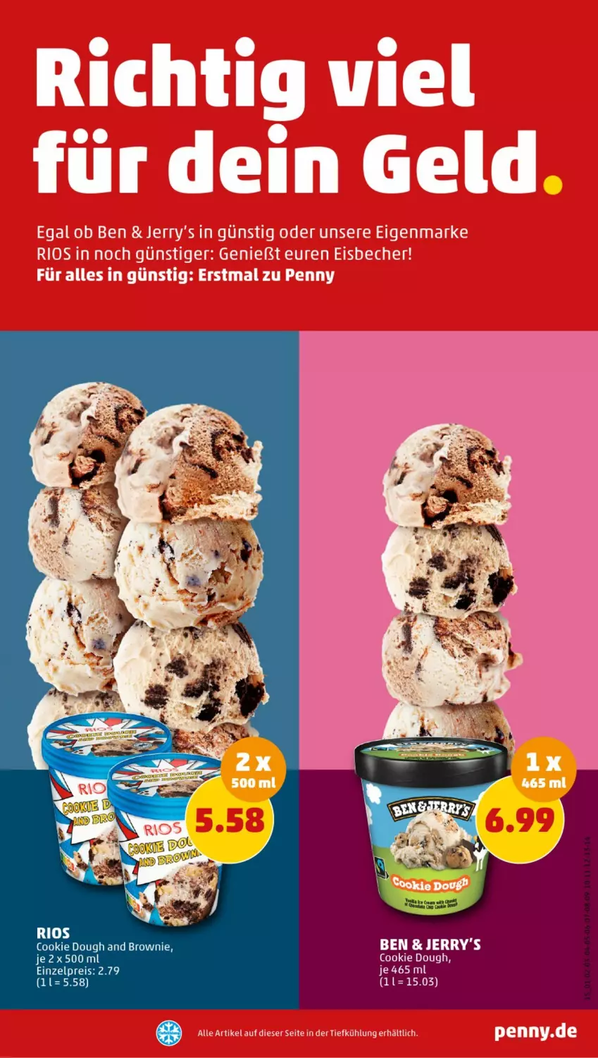 Aktueller Prospekt Penny - Prospekte - von 05.08 bis 10.08.2024 - strona 15 - produkty: Becher, brownie, cookie, cookie dough, eis, eisbecher, Ti