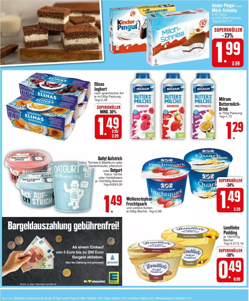 Aktueller Prospekt Edeka - Prospekte - von 08.04 bis 13.04.2024 - strona 6 - produkty: aufstrich, basilikum, Becher, beere, butter, elinas, elinas joghurt, frucht, Fruchtquark, Garten, heidelbeere, joghur, joghurt, joghurt nach, kräuter, landliebe, milch, milram, natur, pudding, quark, Ti, tomate, vanille, weihenstephan