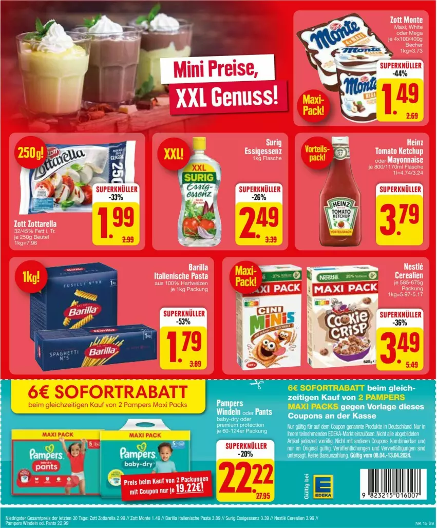 Aktueller Prospekt Edeka - Prospekte - von 08.04 bis 13.04.2024 - strona 9 - produkty: baby-dry, coupon, coupons, deka, gin, pampers, sofortrabatt, Ti