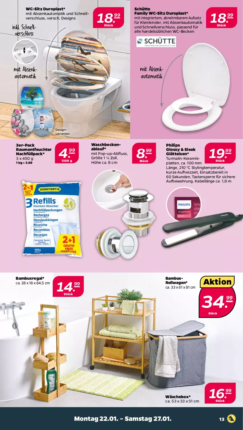 Aktueller Prospekt Netto - Woche 4 - von 22.01 bis 27.01.2024 - strona 13 - produkty: auto, bambus, eis, Kinder, latte, passend für alle, Philips, regal, Ria, Ti, waschbecken, wc-sitz