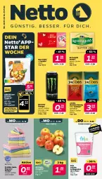 Gazetka promocyjna Netto - Woche 4 - Gazetka - ważna od 27.01 do 27.01.2024 - strona 1 - produkty: angebot, angebote, Bad, Bau, baumwolle, butter, chicken nuggets, eis, jacobs, Jacobs Meisterröstung, kerrygold, Meister, meisterröstung, Mon Chéri, monster, Monster Energy, nuggets, nuss, obst, popcorn, reis, sahne, schlagsahne, Ti, wolle