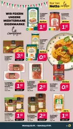 Gazetka promocyjna Netto - Woche 4 - Gazetka - ważna od 27.01 do 27.01.2024 - strona 11 - produkty: blätterteig, blätterteiggebäck, bolognese, eier, gorgonzola, grana, grana padano, hartweizen, lasagne, latte, nudel, padano, pasta, Rana, rosmarin, sauce, schinken, schinkenspeck, Speck, südtiroler, Ti, tomate, tomaten