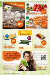 Gazetka promocyjna Tegut - Angebote der Woche - Gazetka - ważna od 13.08 do 13.08.2022 - strona 4 - produkty: angebot, angebote, Bau, bio, bioland, champignon, champignons, dekoration, eier, ente, gurke, gurken, möhren, paprika, paprika mix, Schal, Schale, Ti, tomate, tomaten