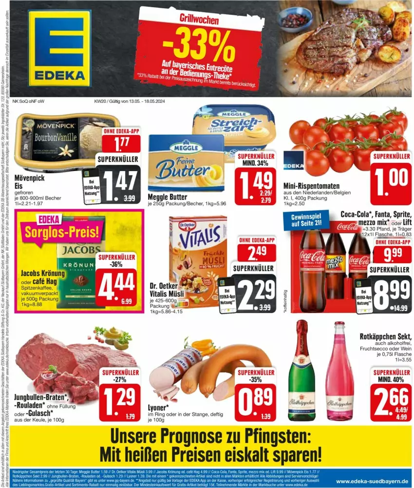 Aktueller Prospekt Edeka - Prospekte - von 13.05 bis 18.05.2024 - strona 1 - produkty: eis, reis