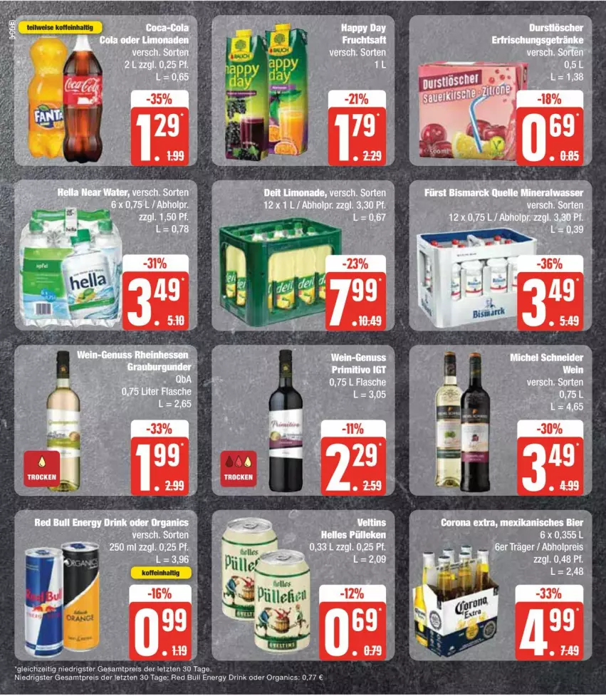 Aktueller Prospekt Edeka - Prospekte - von 15.01 bis 20.01.2024 - strona 18 - produkty: bier, corona, corona extra, drink, eis, energy drink, flasche, red bull, reis, Ti, ZTE