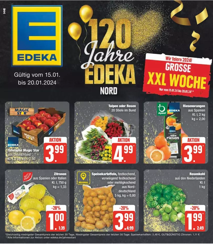 Aktueller Prospekt Edeka - Prospekte - von 15.01 bis 20.01.2024 - strona 5 - produkty: deka, eier, eis, elle, ente, reis, rosen, Ti, zitrone, zitronen, ZTE