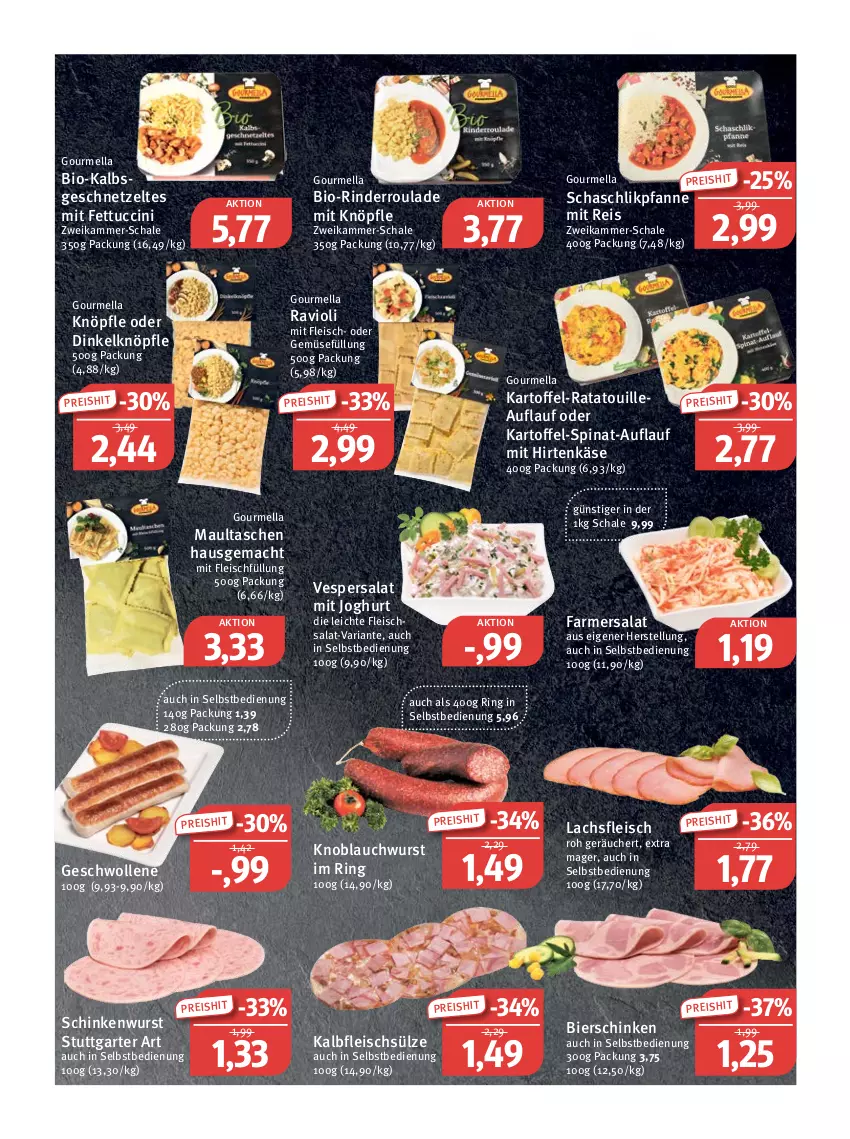 Aktueller Prospekt Feneberg - Prospekte - von 15.12 bis 17.12.2022 - strona 3 - produkty: bier, bierschinken, bio, cin, eis, fleisch, fleischsalat, geschnetzeltes, hirtenkäse, joghur, joghurt, Kalbfleisch, kartoffel, Käse, knoblauch, lachs, mac, maultaschen, pfanne, ravioli, reis, Ria, rind, rinder, Rinderroulade, ring, salat, Schal, Schale, schinken, schinkenwurst, spinat, Tasche, taschen, Ti, tuc, wolle, wurst, Zelt