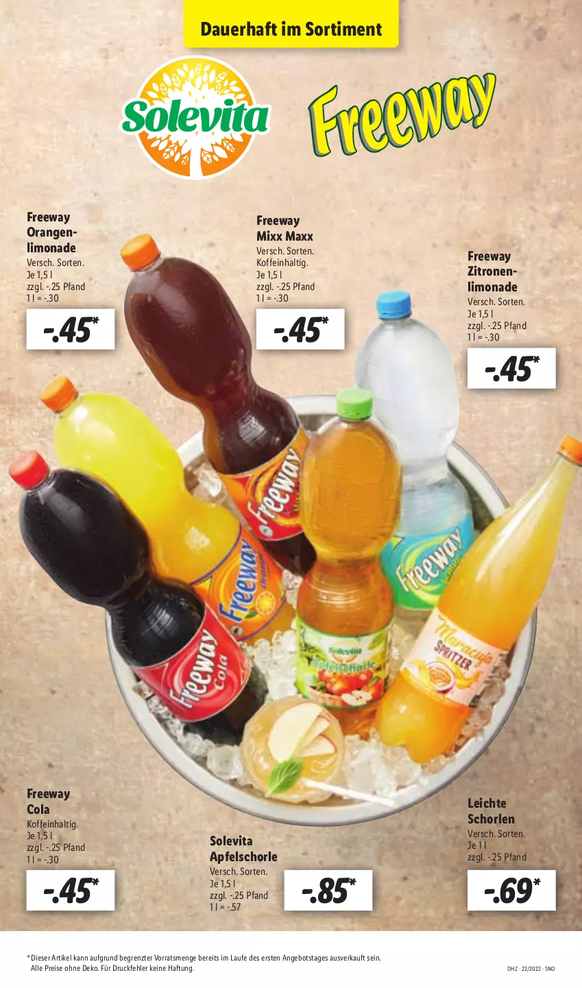 Aktueller Prospekt Lidl - Aktionsprospekt - von 30.05 bis 04.06.2022 - strona 61 - produkty: angebot, apfel, Apfelschorle, auer, cola, eis, limo, limonade, orange, orangen, reis, schorle, Ti, vita, zitrone, zitronen, ZTE