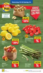 Gazetka promocyjna Lidl - Aktionsprospekt - Gazetka - ważna od 04.06 do 04.06.2022 - strona 32 - produkty: aktionspreis, aprikose, aprikosen, bio, cherrytomaten, eis, grüner spargel, ingwer, ndk, reis, Schal, Schale, spargel, Ti, tomate, tomaten, zitrone, zitronen