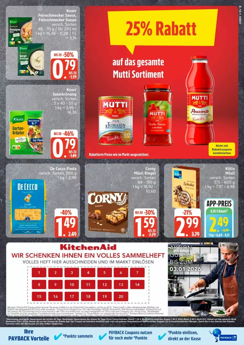 Aktueller Prospekt Edeka - Prospekte - von 17.11 bis 22.11.2025 - strona 17 - produkty: coupon, coupons, kölln, payback