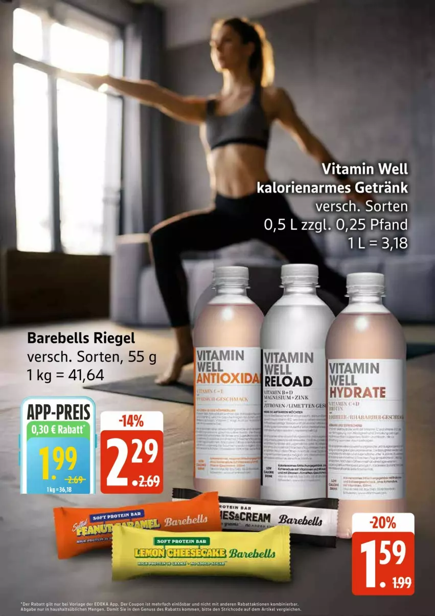 Aktueller Prospekt Edeka - Prospekte - von 17.11 bis 22.11.2025 - strona 21 - produkty: eis, getränk, rebell, reis, riegel, vita