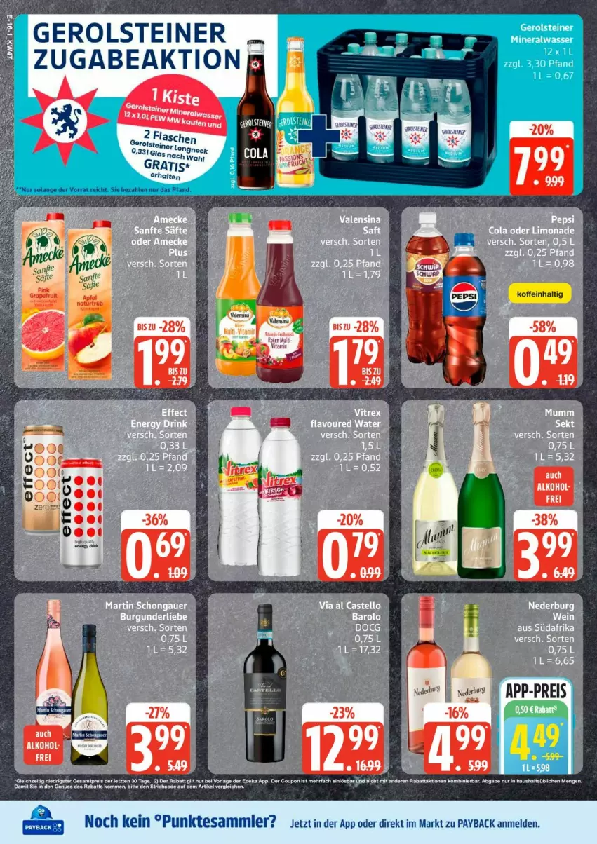 Aktueller Prospekt Edeka - Prospekte - von 17.11 bis 22.11.2025 - strona 22 - produkty: eis, gerolsteine, gerolsteiner, payback, reis, steiner, tesa, Ti, ZTE