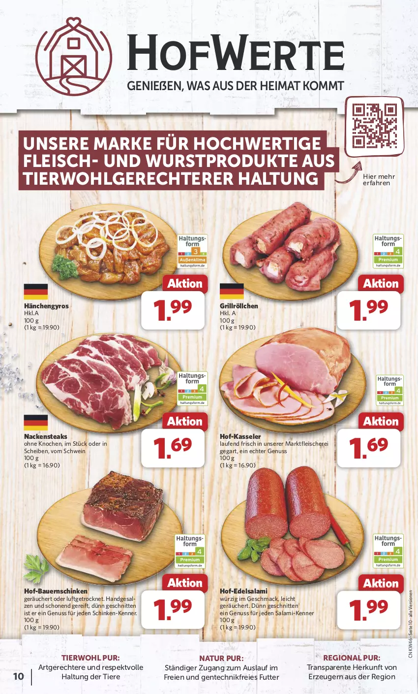 Aktueller Prospekt Combi - Prospekte - von 11.11 bis 16.11.2024 - strona 10 - produkty: auer, Bau, Bauer, Bauernschinken, Edelsalami, eis, ente, fleisch, Fleischerei, grill, gyros, kasseler, Laufen, LG, mac, Nackensteak, nackensteaks, natur, nuss, reis, salami, salz, Schere, schinken, schnitten, schwein, steak, steaks, Ti, Tiere, wein, wurst, ZTE