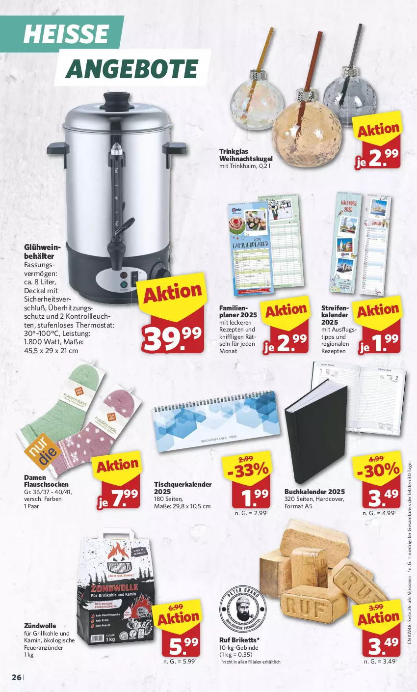 Aktueller Prospekt Combi - Prospekte - von 11.11 bis 16.11.2024 - strona 26 - produkty: angebot, angebote, anzünder, Behälter, briketts, buch, decke, Deckel, eis, Feueranzünder, Glühwein, grill, Grillkohle, Kamin, Kugel, Leuchte, leuchten, reifen, reis, rezept, rezepte, socken, thermostat, Ti, tisch, trinkglas, überhitzungsschutz, wein, wolle, ZTE