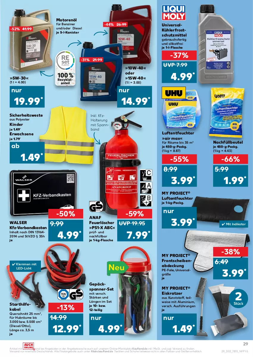 Aktueller Prospekt Kaufland - von 13.01 bis 19.01.2022 - strona 29 - produkty: Air Max, angebot, angebote, beutel, Diesel, eis, Eiskratzer, flasche, kfz-verbandkasten, Kinder, led-licht, LG, Luftentfeuchter, motorenöl, ndk, Rauch, schuhe, Ti, Verbandkasten, walser, Weste