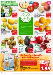 Gazetka promocyjna Kaufland - Gazetka - ważna od 19.01 do 19.01.2022 - strona 12 - produkty: angebot, apfel, avocado, Bau, bio, bio-zitronen, corona, eis, grana, granatapfel, kartoffel, kartoffeln, kiwi, limette, limetten, mac, Mett, metten, nuss, obst, Obst und Gemüse, orange, orangen, Pink Lady, Rana, sac, Schal, Schale, speisekartoffeln, tafeläpfel, Ti, trolli, und gemüse, zitrone, zitronen, ZTE