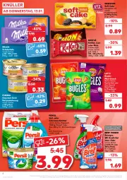 Gazetka promocyjna Kaufland - Gazetka - ważna od 19.01 do 19.01.2022 - strona 4 - produkty: angebot, beutel, Bref, bref power, bugles, colorwaschmittel, eier, frucht, gourmet gold, griesson, katzennahrung, kitkat, kraft, lack, lay's, lion, mais, megaperls, milka, milka schokolade, nacho, nacho cheese, nestlé, paprika, persil, purina, reiniger, riegel, schoko, schokolade, schokoriegel, snack, sour cream, Ti, waschmittel, ZTE