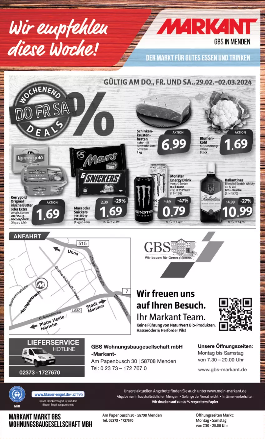 Aktueller Prospekt Markant - Prospekte - von 26.02 bis 02.03.2024 - strona 12 - produkty: angebot, angebote, Bau, elle, lieferservice, mars, papier, snickers, Ti, uhr, WICK