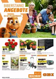 Gazetka promocyjna Obi - Prospekte - Gazetka - ważna od 16.05 do 16.05.2024 - strona 1 - produkty: aqua, auer, Bau, Bauer, bio, blume, blumen, blumenerde, Container, eis, erde, gardena, Garten, Gartenpflanze, geranie, gin, Holz, hortensie, mähroboter, Pelargonium, pflanze, pflanzen, reis, schlauch, schlauchwagen, Ti, top-preis, topf