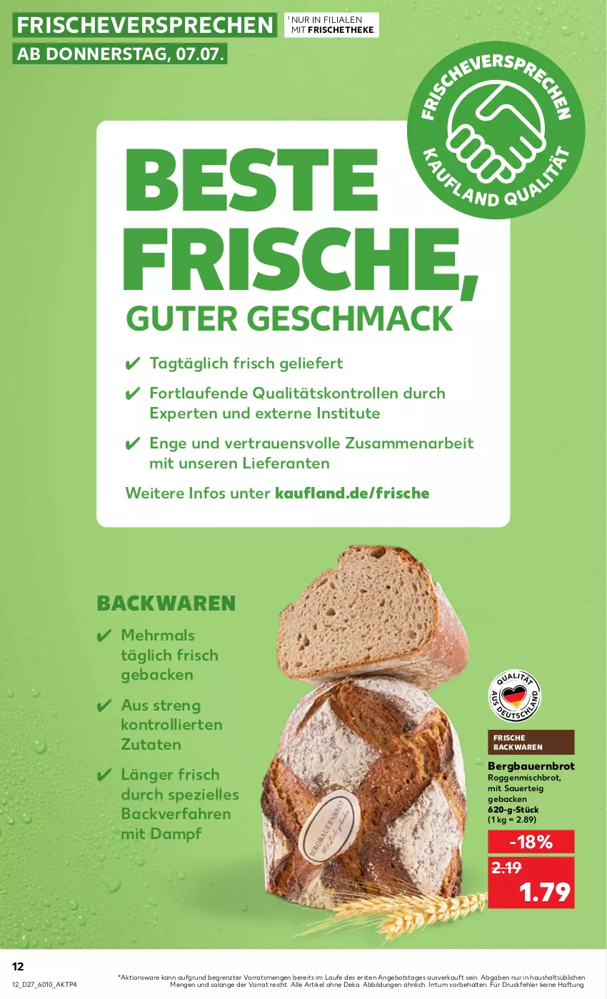 Aktueller Prospekt Kaufland - von 07.07 bis 13.07.2022 - strona 12 - produkty: angebot, auer, backwaren, Bau, Bauer, brot, elle, frische backwaren, geback, Laufen, mac, Spezi, Ti, trolli, ZTE