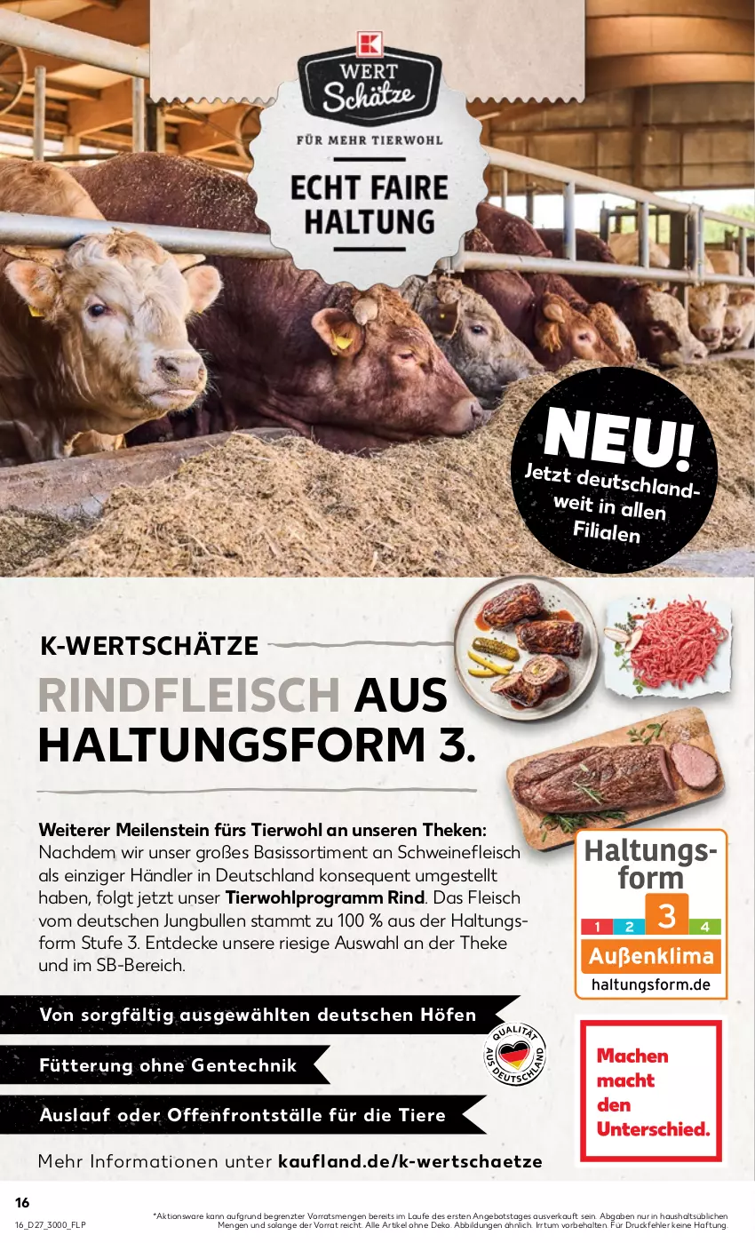 Aktueller Prospekt Kaufland - von 07.07 bis 13.07.2022 - strona 16 - produkty: angebot, decke, eis, ente, fleisch, jungbullen, LG, rind, rindfleisch, schwein, schweine, schweinefleisch, Ti, Tiere, wein, weine, ZTE