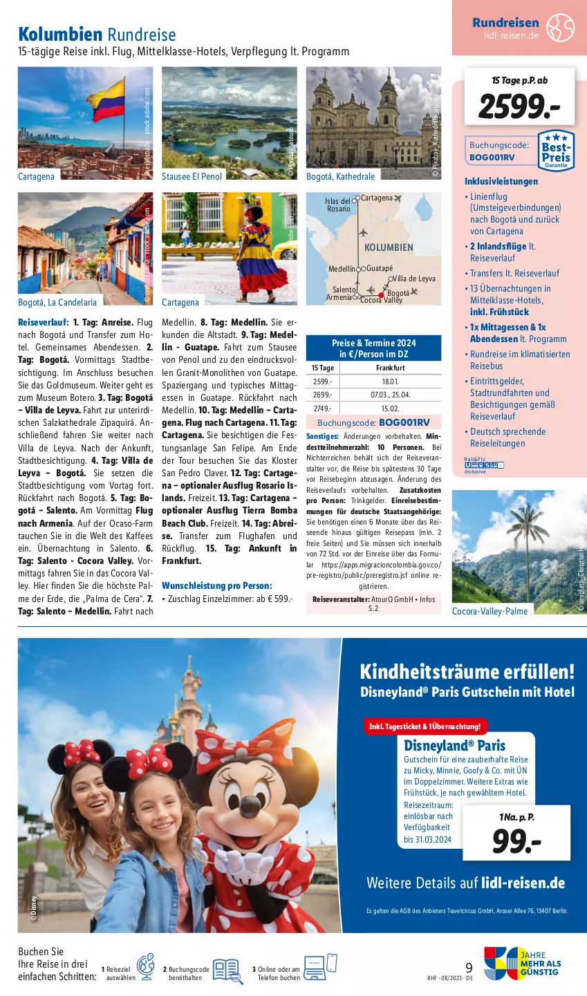 Aktueller Prospekt Lidl - August Reise-Highlights - von 28.07 bis 30.08.2023 - strona 9 - produkty: Brei, buch, dell, disney, eis, erde, gin, gutschein, Holz, inklusivleistungen, kaffee, reis, reiseveranstalter, reiseverlauf, Ria, salz, telefon, Ti