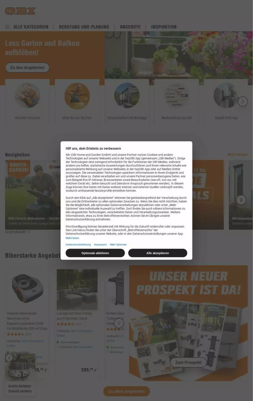 Aktueller Prospekt Obi - Prospekte - von 13.05 bis 21.05.2025 - strona 1 - produkty: cookie, cookies, eis, elle, erde, Persona, reifen, rel, ritter, rwe, Ti, Tiere, tisch, weck, Yo, ZTE