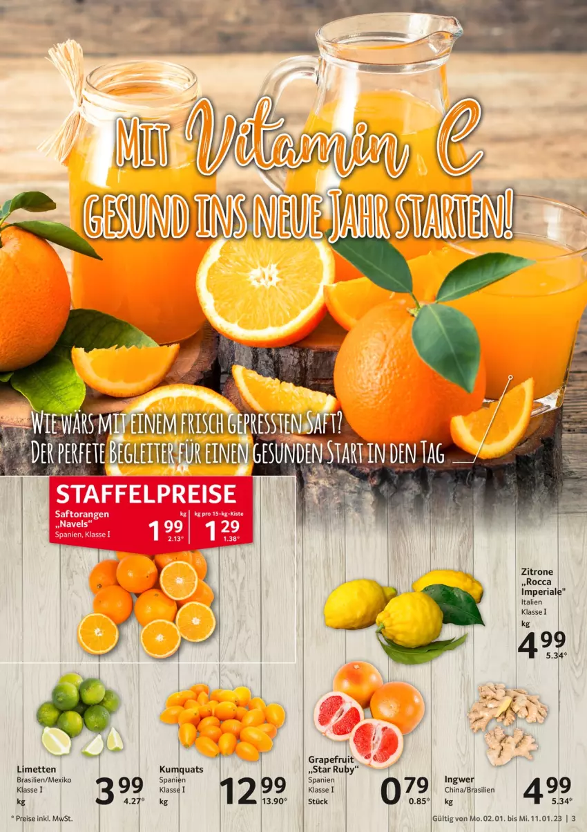 Aktueller Prospekt Selgros - Food - von 02.01 bis 11.01.2023 - strona 3 - produkty: eis, ente, grapefruit, limette, limetten, Mett, metten, reis, Ria, Ti, zitrone