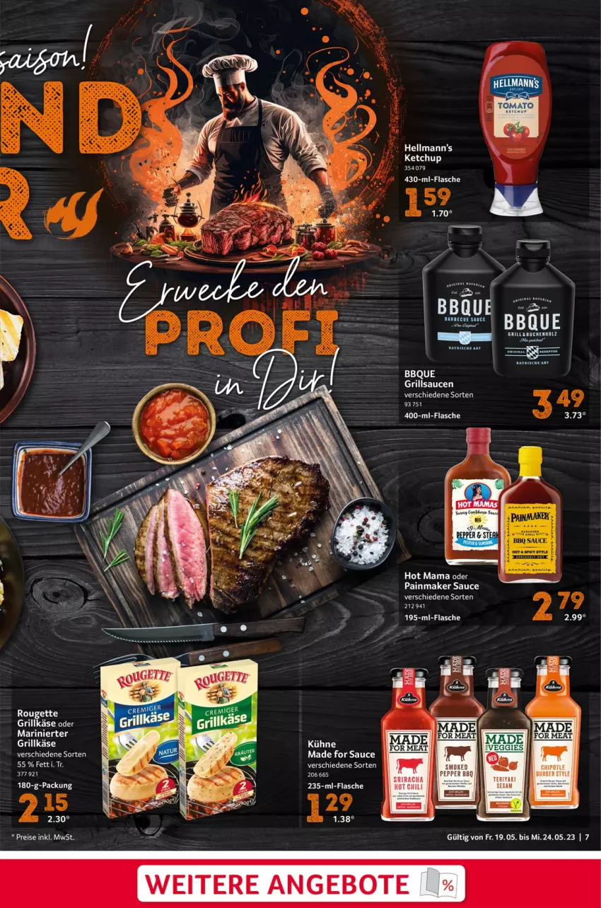 Aktueller Prospekt Selgros - Food - von 19.05 bis 24.05.2023 - strona 7 - produkty: angebot, angebote, buch, chili, flasche, grill, Grillkäse, grillsauce, Holz, hot chili, Käse, ketchup, mab, mam, rouge, rougette, sauce, saucen, sesam, Sriracha