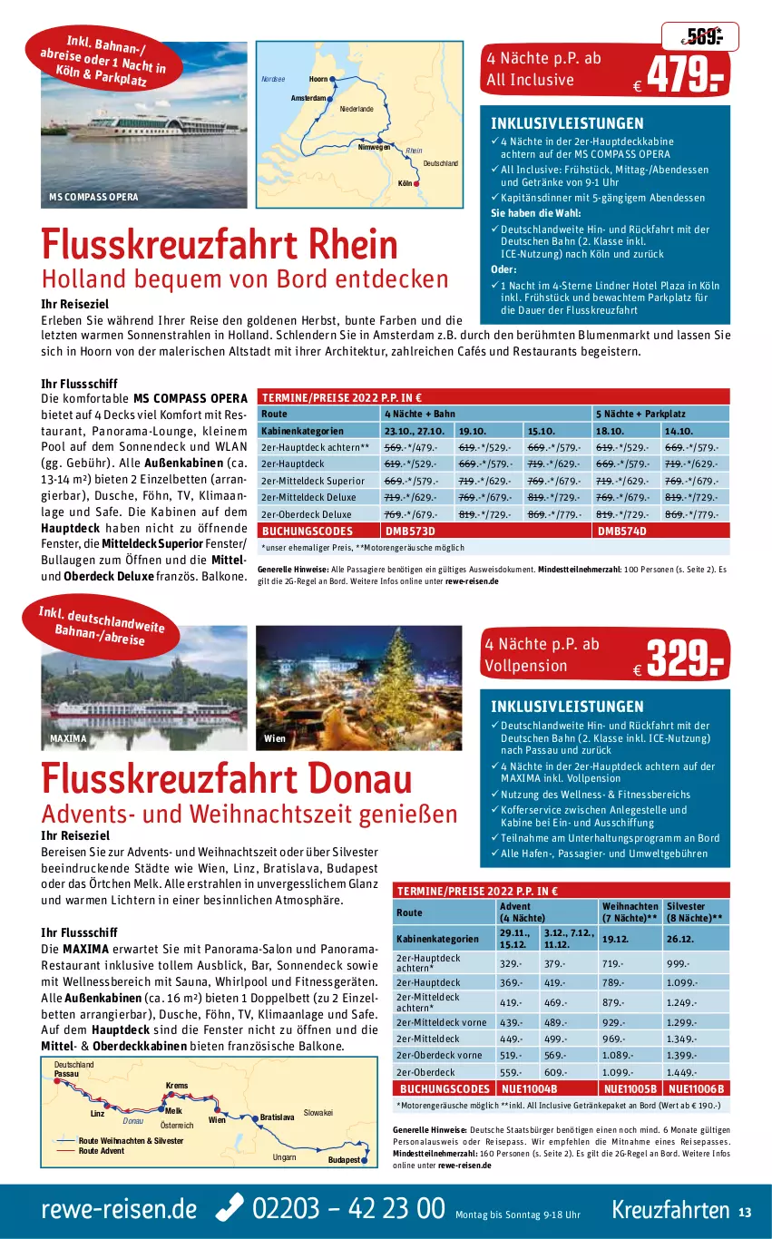 Aktueller Prospekt Rewe Reisen - Reiseprospekt - von 29.07 bis 26.08.2022 - strona 13 - produkty: auer, bett, Betten, blume, blumen, Brei, buch, decke, dusche, eier, eis, elle, erde, fenster, getränk, getränke, inklusivleistungen, koffer, kreuzfahrten, leine, Nordsee, Persona, pool, rama, reis, rel, Ti, uhr, usb, weihnachten, wellnessbereich, Whirlpool, ZTE