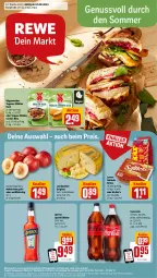 Gazetka promocyjna Rewe - Prospekte - Gazetka - ważna od 12.08 do 12.08.2023 - strona 1 - produkty: aktionspreis, aperitif, aperol, bio, coca-cola, cola, cordon bleu, coupon, eis, fleisch, gin, Käse, leerdammer, lorenz, Nektar, nektarinen, nuss, reis, rügenwalder, saltletts, Schal, Schale, schnittkäse, telefon, Ti, uhr