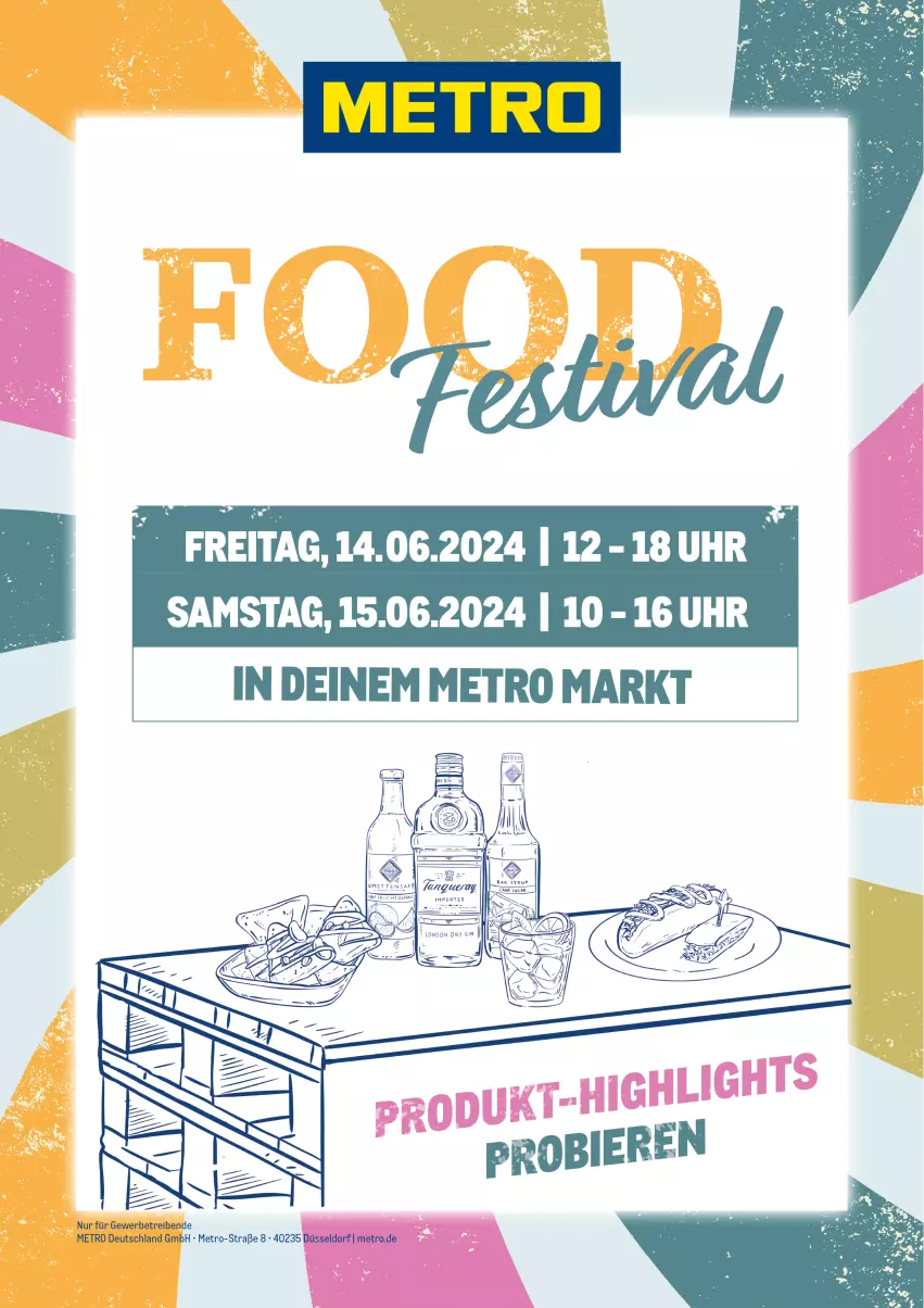 Aktueller Prospekt Metro - Food-Festival 14.06. & 15.06. - von 14.06 bis 15.06.2024 - strona 1 - produkty: bett, Metro, uhr