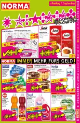 Gazetka promocyjna Norma - Norma - Gazetka - ważna od 04.09 do 04.09.2023 - strona 15 - produkty: Alwa, banane, Becher, Birnen, bohne, bohnen, drink, erdnuss, flasche, frischkäse, frischkäsezubereitung, himbeer, intermezzo, joghur, joghurt, Käse, kirsch, kräuter, kräutern, kühlregal, mac, milch, mineralwasser, nuss, papier, pfirsich, pudding, regal, schnitten, schoko, Soße, Ti, toilettenpapier, vanille, vollmilch, waschmittel, wasser, Wild, wolle