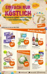 Gazetka promocyjna Tegut - Angebote der Woche - Gazetka - ważna od 26.03 do 26.03.2022 - strona 1 - produkty: alkohol, alpenmilch, angebot, angebote, ariel, ariel waschmittel, auer, bio, Bio-Butter, blume, blumen, blumenkohl, brut, brut dargent, butter, dekoration, eis, flasche, fleisch, getränk, getränke, hähnchenschenkel, henkel, Käse, lebensmittel, LG, milch, milka, milka schokolade, nuss, Pods, reis, Sauerrahm, schenkel, schoko, schokolade, sekt, Ti, waschmittel
