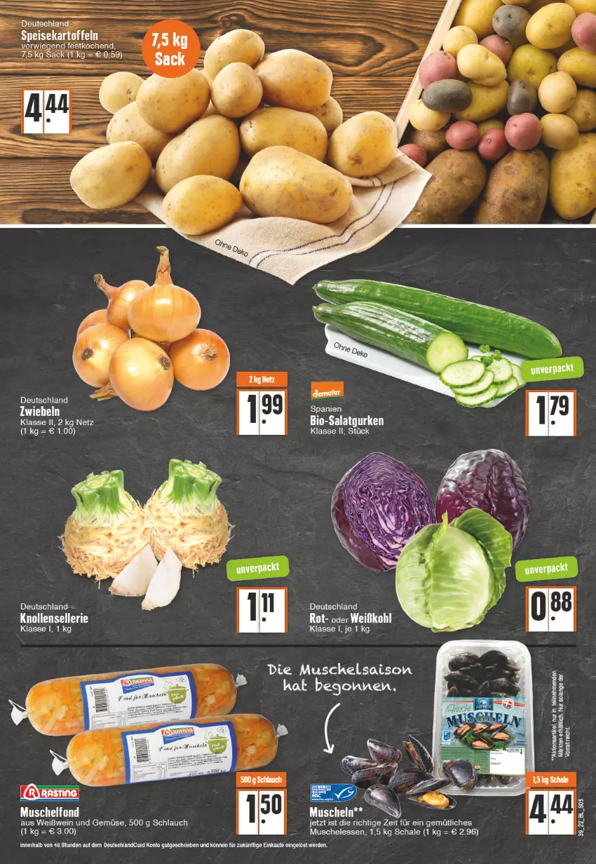 Aktueller Prospekt Edeka - Angebote der Woche - von 26.09 bis 01.10.2022 - strona 5 - produkty: bio, elle, erde, gurke, gurken, sac, salat, Salatgurke, salatgurken, Schal, Schale, schlauch, Ti, und gemüse, wein, Weißkohl, Weißwein