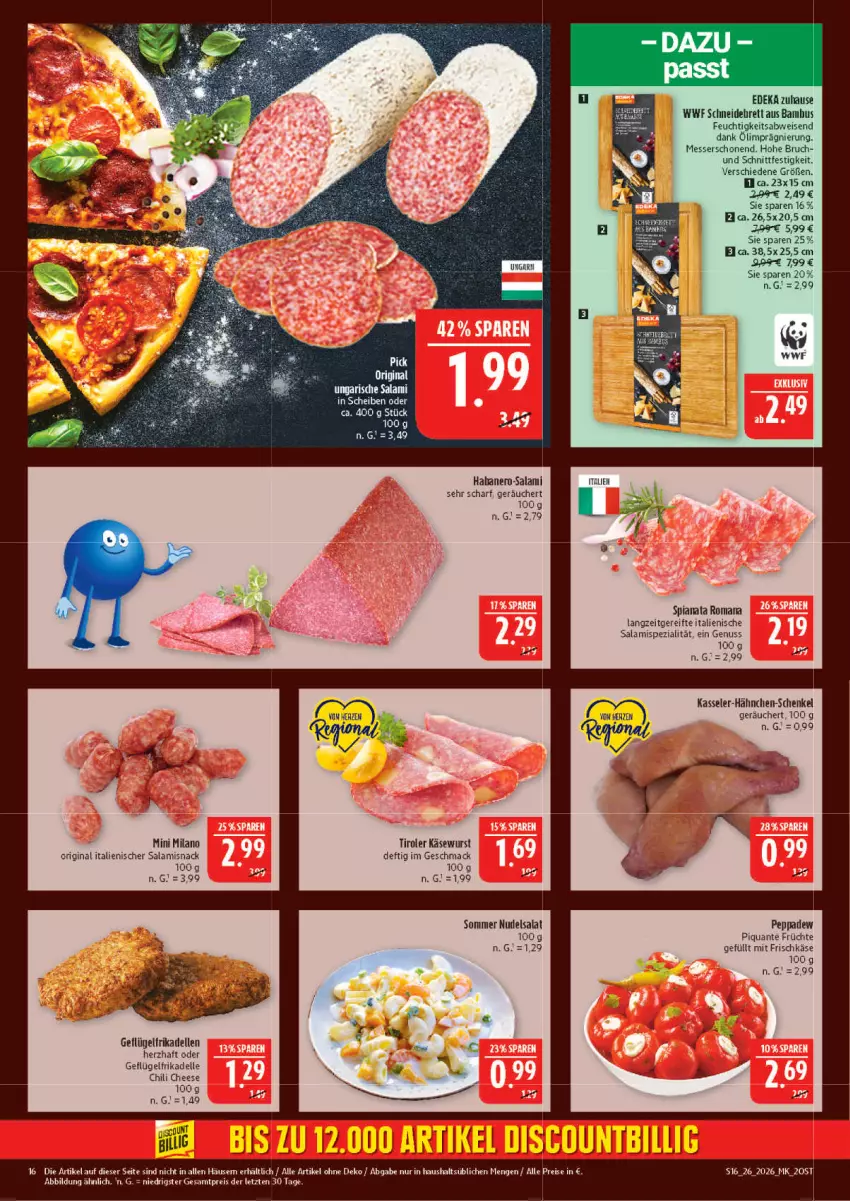 Aktueller Prospekt Marktkauf - Prospekt - von 21.06 bis 27.06.2026 - strona 16 - produkty: bambus, chili, deka, dell, eis, elle, frikadellen, frischkäse, früchte, Geflügel, gin, hähnchen-schenkel, henkel, Käse, Käsewurst, kasseler, mac, messer, nero, nudel, nudelsalat, nuss, reis, salami, salat, schenkel, snack, Spezi, Ti, Ungarische Salami, wurst, ZTE