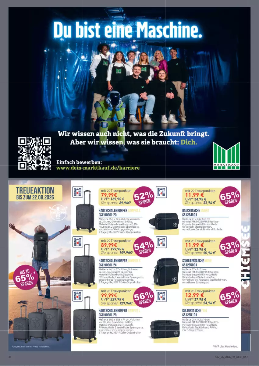 Aktueller Prospekt Marktkauf - Prospekt - von 21.06 bis 27.06.2026 - strona 32 - produkty: Bau, elle, Hartschalenkoffer, koffer, Rauch, Schal, Schale, Schultertasche, Tasche, Ti