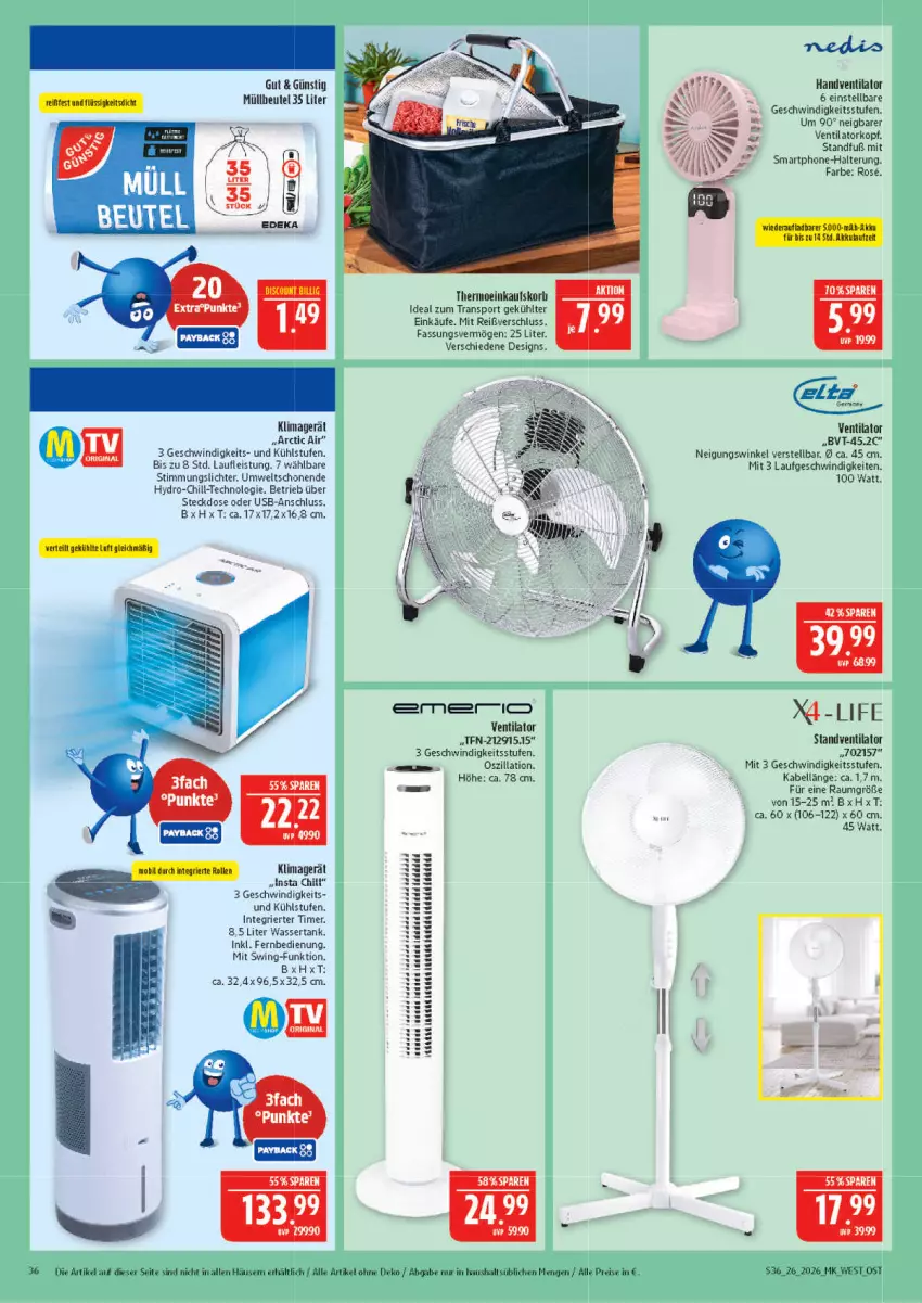 Aktueller Prospekt Marktkauf - Prospekt - von 21.06 bis 27.06.2026 - strona 36 - produkty: arctic air, beutel, eis, fernbedienung, gsw, klimagerät, müllbeutel, reis, smartphone, Sport, steckdose, Ti, timer, usb, ventilator, wasser, wassertank, Yo