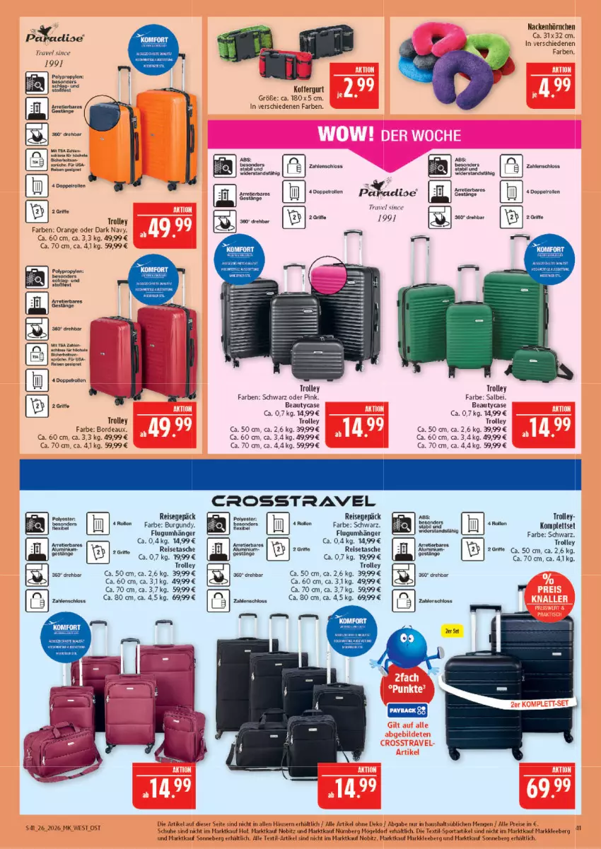 Aktueller Prospekt Marktkauf - Prospekt - von 21.06 bis 27.06.2026 - strona 41 - produkty: eis, hörnchen, koffer, LG, orange, reis, reisetasche, schuhe, Sport, Tasche, Ti, trolley