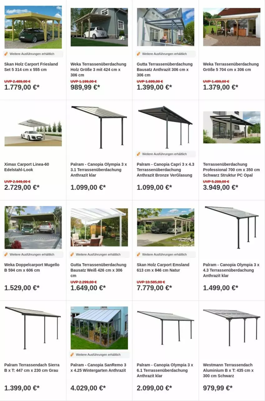 Aktueller Prospekt Obi - Prospekte - von 26.03 bis 03.04.2024 - strona 4 - produkty: Bau, Cap, Carport, edelstahl, Garten, Holz, natur, Sierra, Terrassenüberdachung, weka