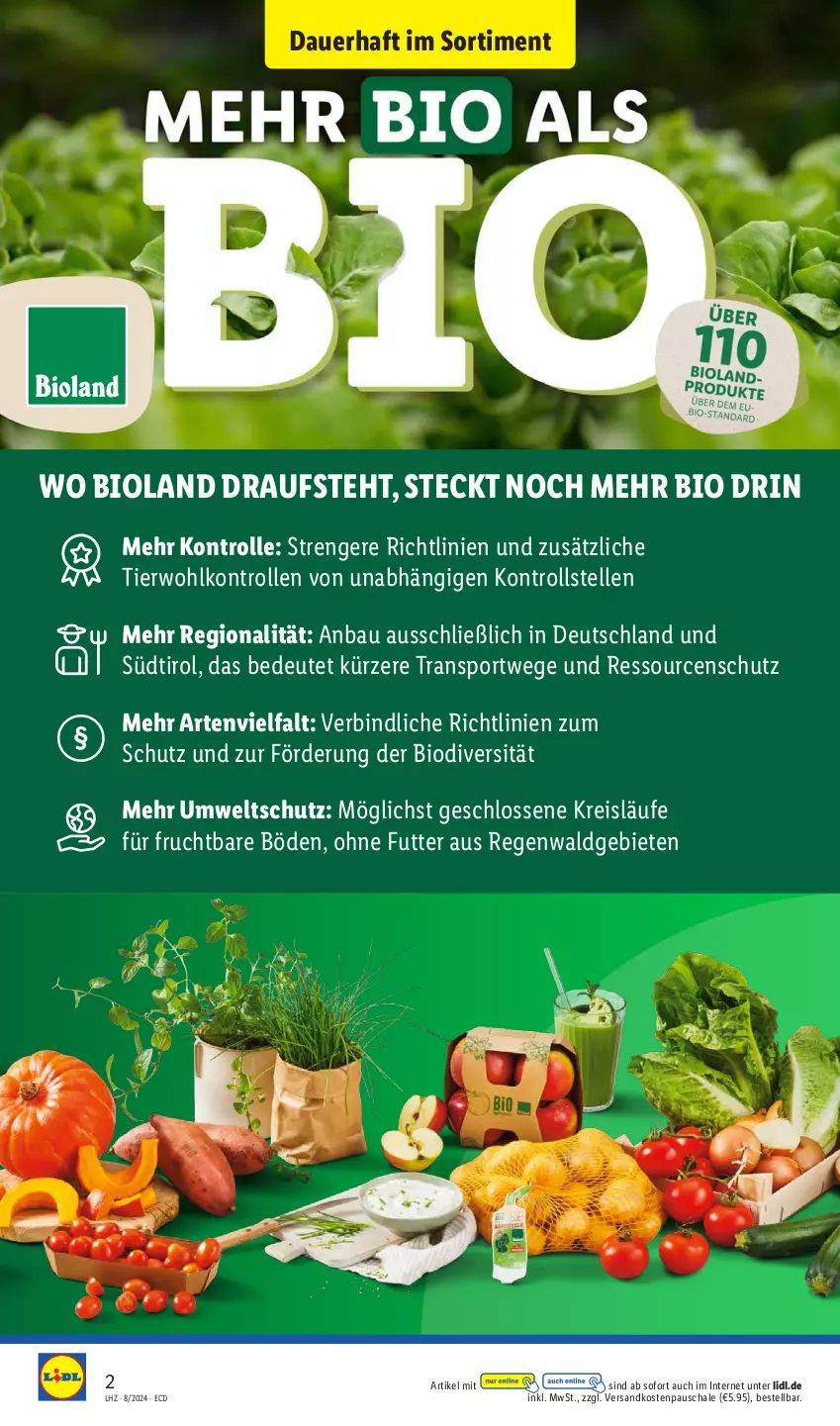 Aktueller Prospekt Lidl - Aktionsprospekt - von 19.02 bis 24.02.2024 - strona 2 - produkty: auer, Bau, bio, bioland, eis, elle, frucht, ndk, reis, Schal, Schale, Sport, Ti