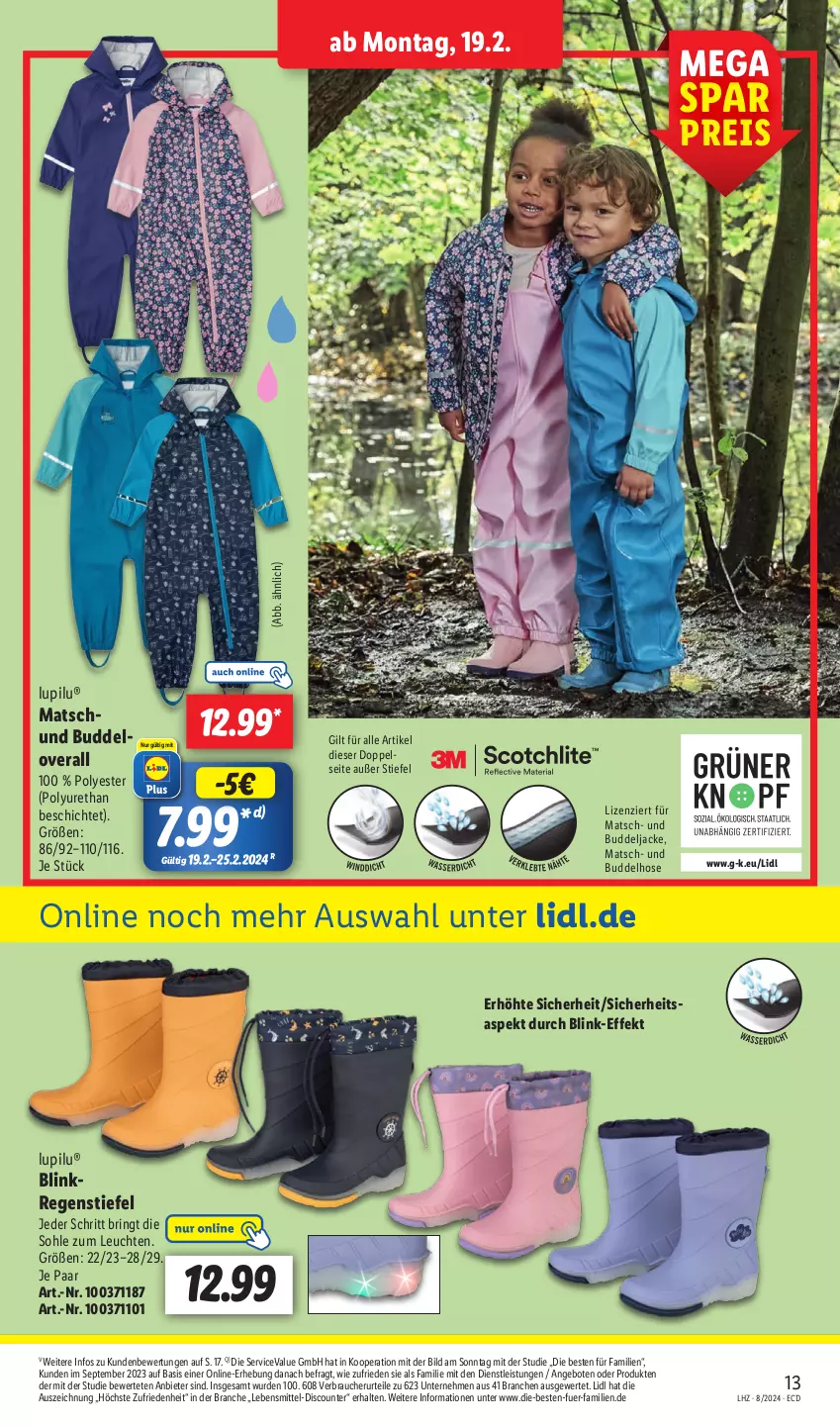 Aktueller Prospekt Lidl - Aktionsprospekt - von 19.02 bis 24.02.2024 - strona 21 - produkty: angebot, angebote, discount, eis, hose, Jacke, lebensmittel, Leuchte, leuchten, lupilu, Overall, Rauch, reis, ring, Ti