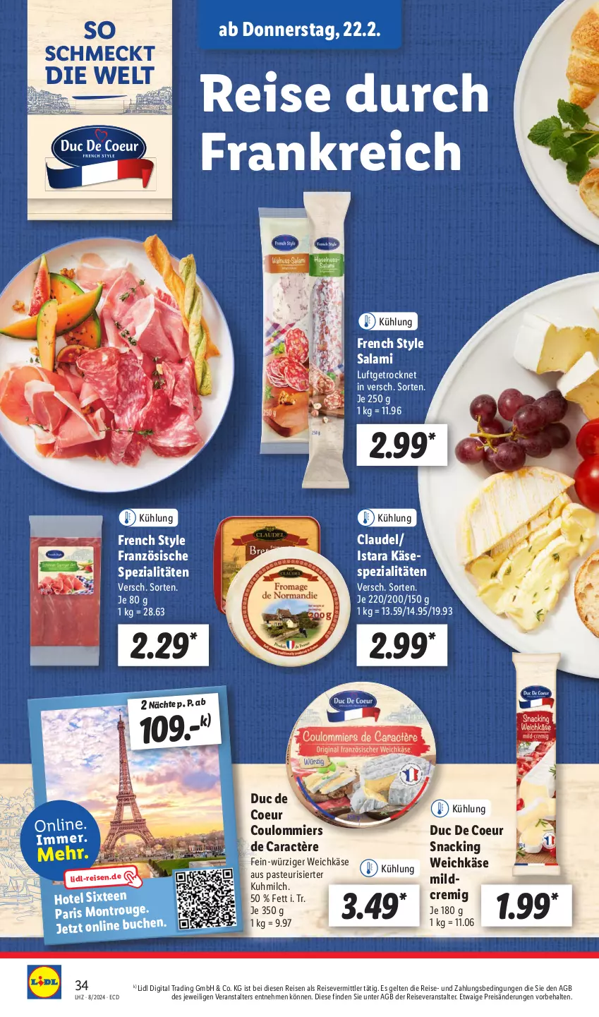 Aktueller Prospekt Lidl - Aktionsprospekt - von 19.02 bis 24.02.2024 - strona 48 - produkty: buch, caractère, eis, Käse, milch, reis, reiseveranstalter, rouge, salami, snack, Spezi, tee, Ti, weichkäse