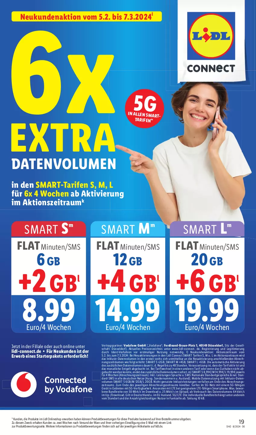 Aktueller Prospekt Lidl - Aktionsprospekt - von 19.02 bis 24.02.2024 - strona 61 - produkty: auer, auto, braun, Brei, buch, eis, elle, erde, inklusivleistungen, LG, Rauch, reis, rwe, smartphone, Surf, Ti, tisch, vodafone, weck, ZTE